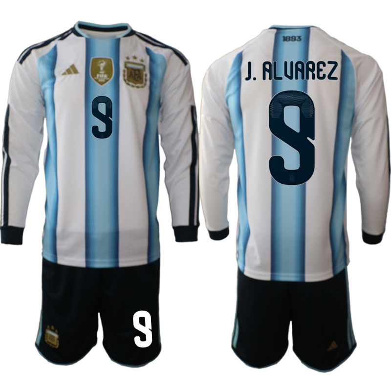 Men Argentina Long sleeve home 018 style 2026 World Cup Soccer jersey
